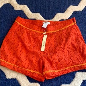 Orange lace shorts medium